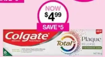 Priceline Colgate Total Plaque RELEASE 95g offer