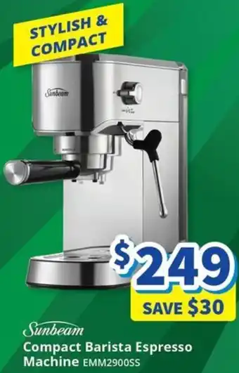 Bi-Rite Sunbeam Compact Barista Espresso Machine offer