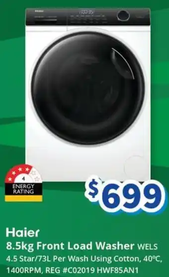 Bi-Rite Haier 8.5kg Front Load Washer offer