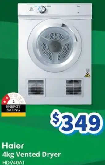 Bi-Rite Haier 4kg Vented Dryer offer