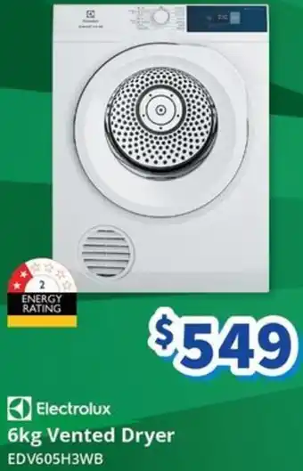 Bi-Rite Electrolux 6kg Vented Dryer offer