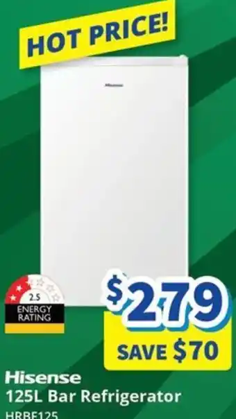 Bi-Rite Hisense 125L Bar Refrigerator offer