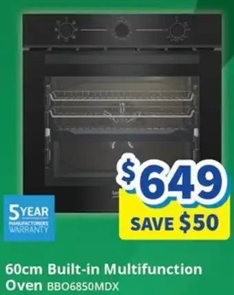 Bi-Rite 60cm Built-in Multifunction Oven offer
