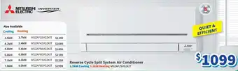 Bi-Rite Reverse Cycle Split System Air Conditioner 2.5kW Cooling 3.2kW Heating offer
