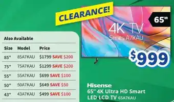 Bi-Rite Hisense 65" 4K Ultra HD Smart LED LCD TV offer