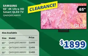 Bi-Rite SAMSUNG 65" 4K Ultra HD Smart QLED TV offer