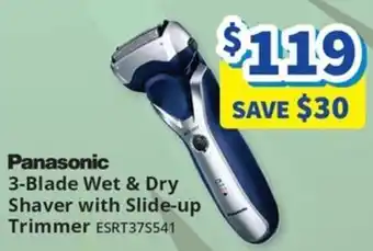 Panasonic 3-Blade Wet & Dry Shaver with Slide-up Trimmer