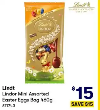 BIG W Lindor Mini Assorted Easter Eggs Bag 460g offer