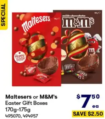 BIG W Maltesers or M&M's Easter Gift Boxes 170g-175g offer