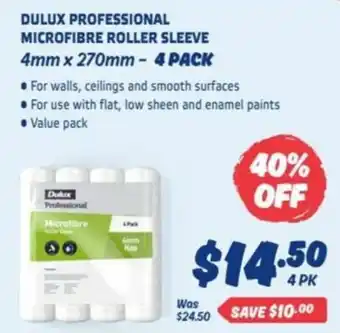 Dulux Professional Microfibre Roller Sleeve 4mm x 270mm - 4 Pack