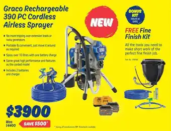 Dulux Graco Rechargeable 390 PC Cordless Airless Sprayer offer