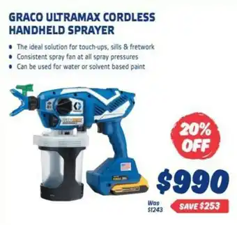 Dulux Graco Ultramax Cordless Handheld Sprayer offer