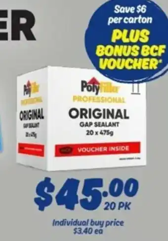 Dulux Polyfilla Professional Original Gap Sealant 20 x 475g offer