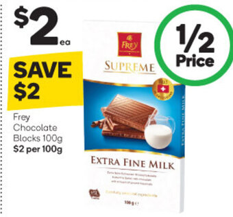 Woolworths Frey Chocolate Blocks 100g offer