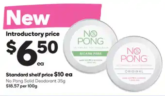 Woolworths No Pong Solid Deodorant 35g offer