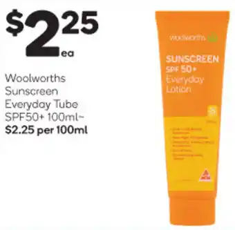 Woolworths Woolworths Suncreen Everyday Tube SPF50+ 100ml offer