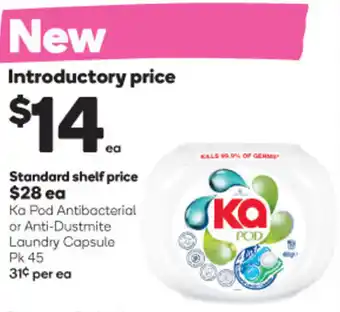 Woolworths Ka Pod Antibacterial or Anti-Dustmite Laundry Capsule offer