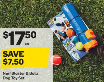Woolworths Nerf Blaster & Balls Dog Toy Set offer