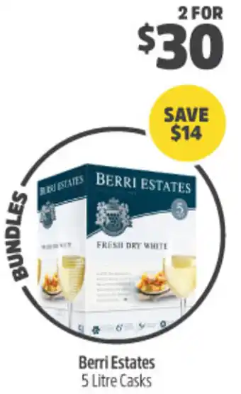Woolworths Berri Estates 5 Litre Casks offer