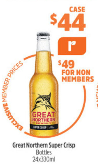 Woolworths Great Northern Super Crisp Bottles 24x330ml offer