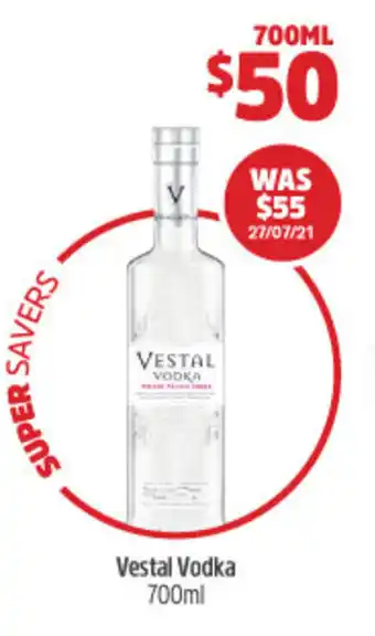 Woolworths Vestal Vodka 700ml offer