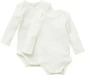 BIG W Dymples Baby Organic Long Sleeve Bodysuit 2 Pack - White offer