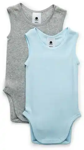 BIG W Dymples 2-Pack Singletsuit - Blue/Grey offer