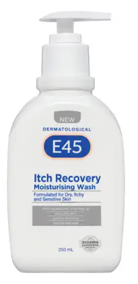 Pharmacy4Less E45 itch recovery moisturising body wash 250ml offer