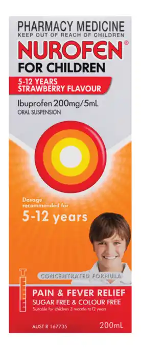 Pharmacy4Less Nurofen for children 5-12 years strawberry 200ml offer