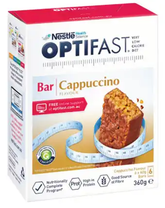 Optifast vlcd bar cappuccino flavour 6 x 60g