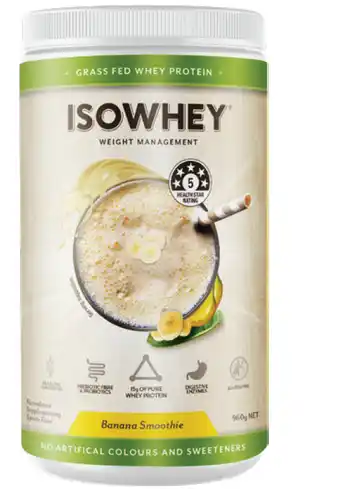 Pharmacy4Less Isowhey banana smoothie powder 950g offer