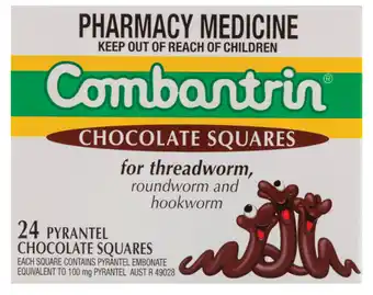 Pharmacy4Less Combantrin worm treatment 24 chocolate squares offer