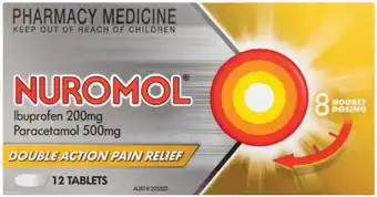 Pharmacy4Less Nuromol double action pain relief 12 tablets offer