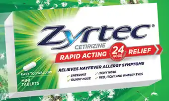 Pharmacy4Less Zyrtec 10mg hayfever and allergy relief 10 tablets offer