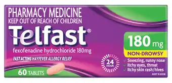 Pharmacy4Less Telfast 180mg 24hour hayfever and allergy relief 60 tablets offer
