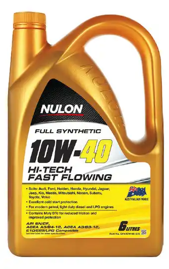 SuperCheap Auto Nulon 6l engine oils - hi-tech fast flowing 10w-40 offer