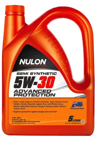 SuperCheap Auto Nulon 5l semi synthetic engine oils - advanced protection 5w-30 offer