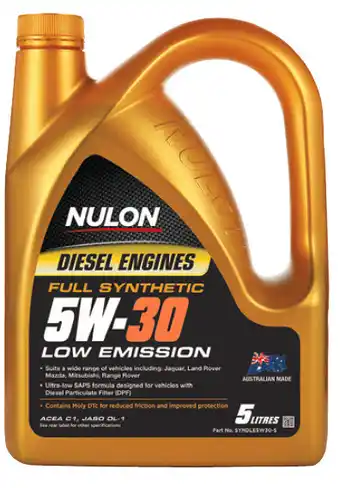 SuperCheap Auto Nulon 5l full synthetic diesel engine oils - low emissions diesel 5w-30 offer