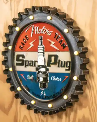 SuperCheap Auto Led tin sign - spark plug offer