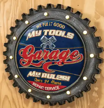 SuperCheap Auto Led tin sign - garage offer