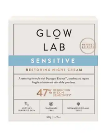 Glow lab sensitive restoring night cream