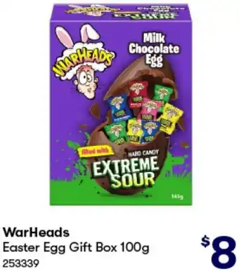 BIG W WarHeads Easter Egg Gift Box 100g offer