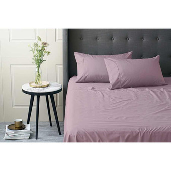 BIG W Tontine 1200 thread count cotton rich sheet set - mauve offer