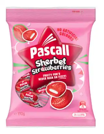 Pascall sherbet strawberries lollies 192g