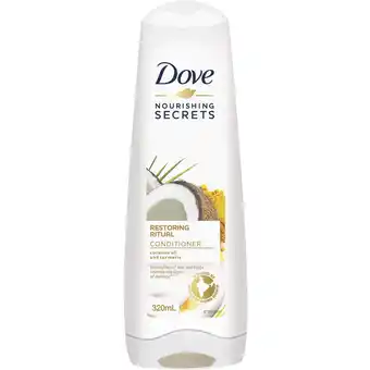 BIG W Dove nourishing secrets restoring ritual conditioner 320ml offer