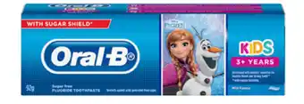 BIG W Oral-b kids 3+ years toothpaste frozen mild flavour 92g offer