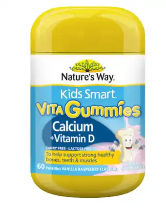 BIG W Nature's way kids smart calcium + vitamin d vita gummies 60 pastilles offer