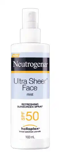 Chemist Warehouse Neutrogena spf 50 ultra sheer face mist 100ml offer