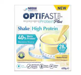 Chemist Warehouse Optifast protein plus shake vanilla 63g x 10 sachets offer