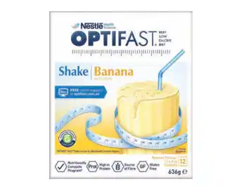 Chemist Warehouse Optifast vlcd shake banana 12 x 63g offer